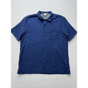 FRAME Shirt Mens Medium Blue Classic Short Sleeve Button Front Cotton Casual